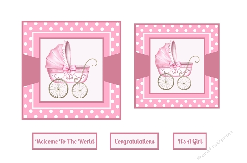 Baby Pram Pink Toppers.