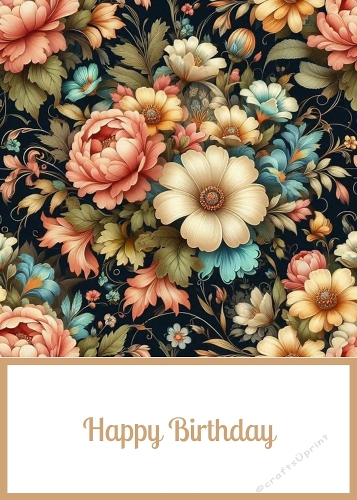 Floral Birthday 5 X 7 Card Front.