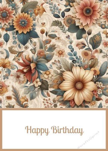 Floral Birthday 5 X 7 Card Front.