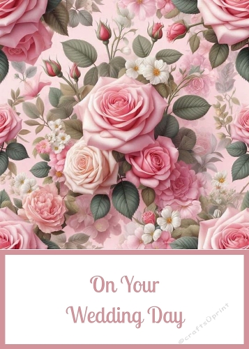 Floral Wedding Day 5 X 7 Card Front.