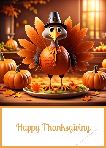 Happy Thanksgiving 5 X 7 Card Front.