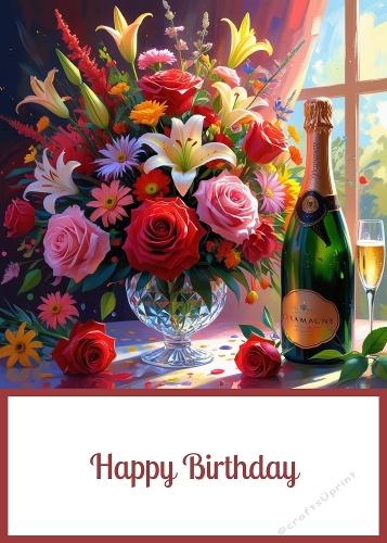 Birthday Bouquet 5 X 7 Card Front.