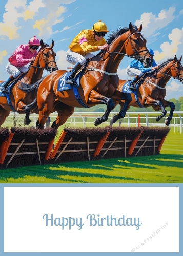 Horseracing Birthday 5 X 7 Card Front