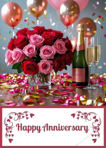 Anniversary Roses 5 X 7 Card Front 