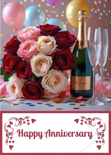 Anniversary Roses 5 X 7 Card Front 