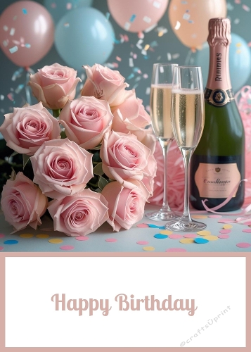 Birthday Roses 5 X 7 Card Front 