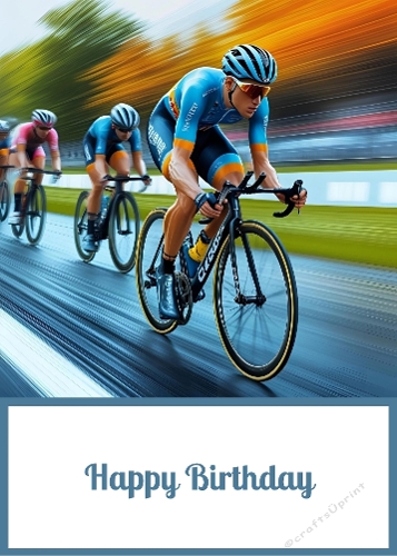 Cycling Race Birthday 5 X 7 Card Front