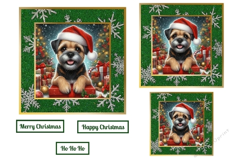 Christmas Border Terrier Toppers.