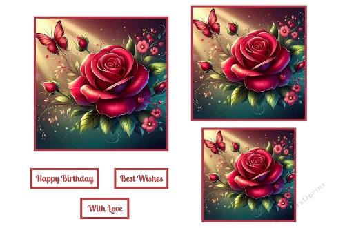 Birthday Red Roses Toppers.