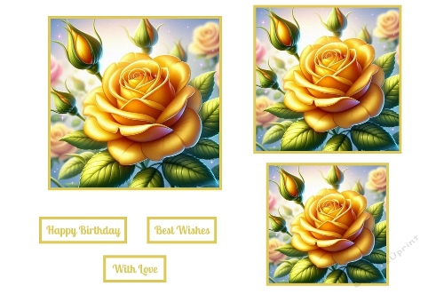 Birthday Yellow Roses Toppers.