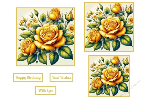 Birthday Yellow Roses Toppers.