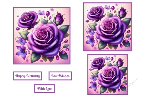 Birthday Purple Roses Toppers.