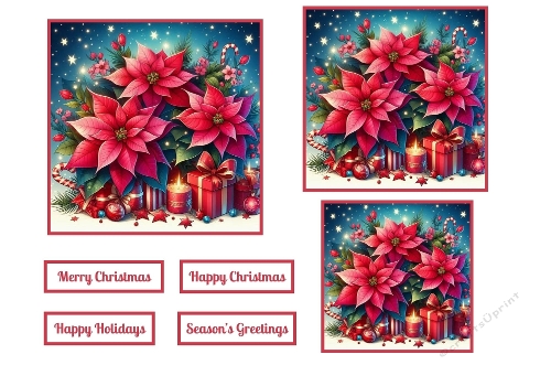 Christmas Poinsettias Toppers.