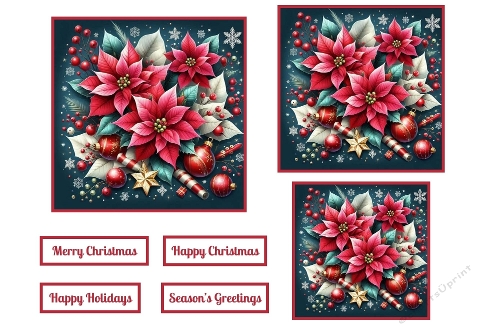 Christmas Poinsettias Toppers.