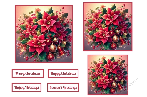 Christmas Poinsettias Toppers.