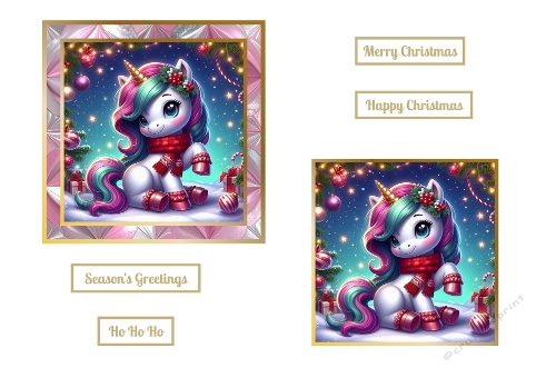 Cute Christmas Unicorn Toppers.