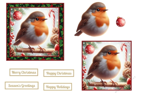 Cute Christmas Robin Toppers With Decoupage.