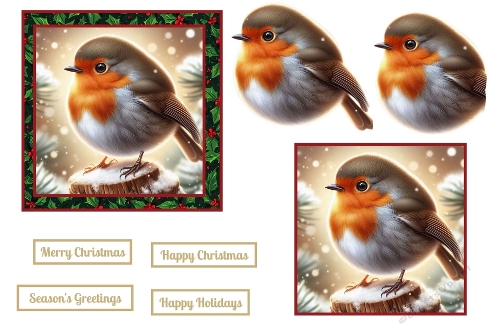 Cute Christmas Robin Toppers With Decoupage.