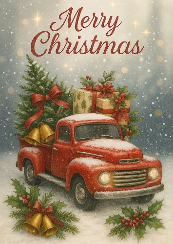 Christmas Truck A4 Portrait.