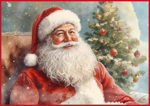 Christmas Santa A4 Landscape 