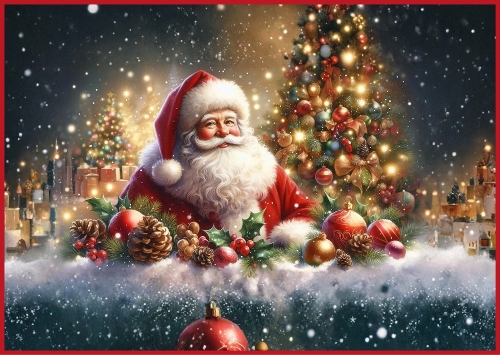 Christmas Santa A4 Landscape 