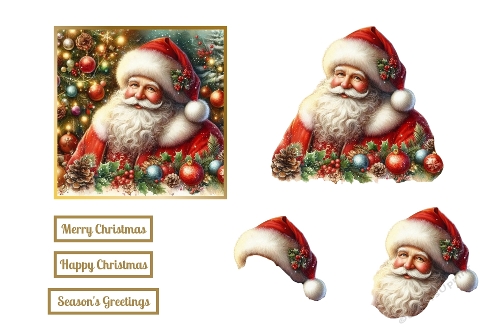Christmas Santa Topper and Decoupage.