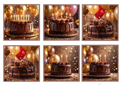 6 Beautiful Chocolate Birthday Cake Toppers.