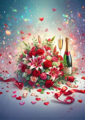 Beautiful Valentines/Anniversary Bouquet A4 Portrait 