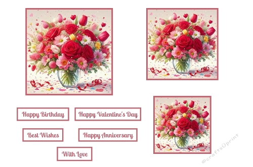 Beautiful Valentines/Anniversary/Birthday Bouquet Toppers.