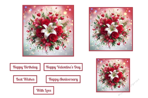 Beautiful Valentines/Anniversary/Birthday bouquet red and white Toppers.