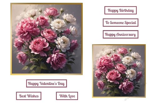 Beautiful Deep Pink and White Flowers Theme Toppers.