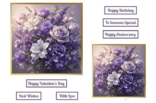 Beautiful Purple  and White Flowers Theme Toppers.