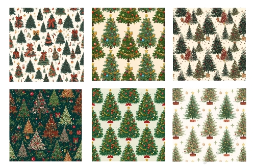 6 x 5 X 5 Christmas Tree Background Toppers 