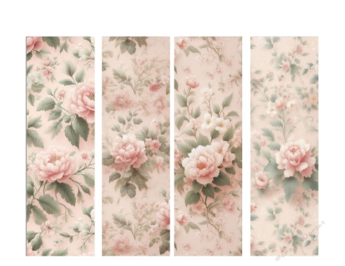 4 x 2 x 7 Beautiful Pink Flowers Book Marks 