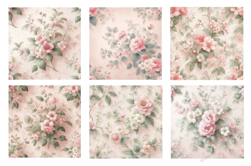 6 x 5 X 5 Beautiful Pink Flowers Theme Toppers.
