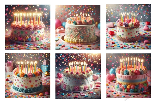 6 x 5 X 5 Birthday Cake Toppers 