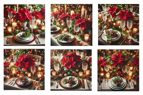 6 x 5 X 5 Beautiful Christmas Table Toppers 