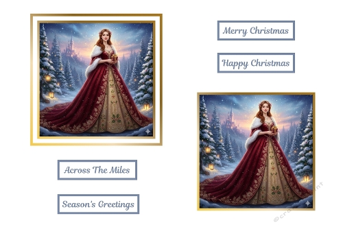 A Beautiful Lady In A Christmas Dress Toppers.