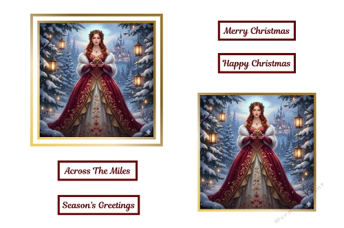 A Beautiful Lady In A Christmas Dress Toppers.