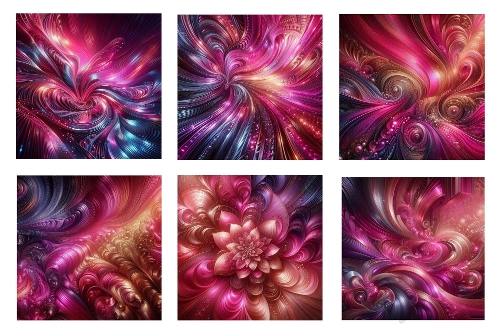 6 X 5 X 5 Colourful Metallic Pinks Background Toppers.