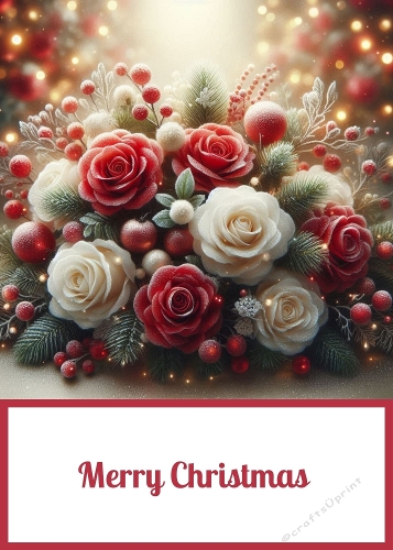 5 x 7 Christmas Roses Card Front 
