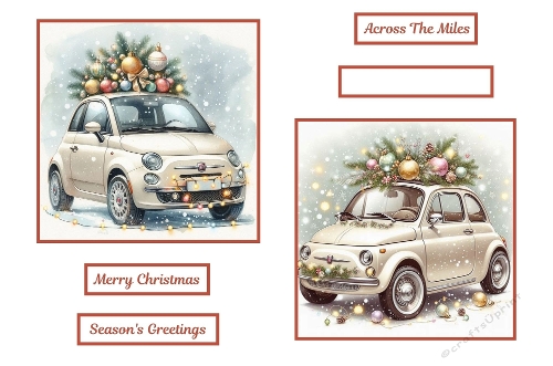 2 X 7 X 7 Christmas Fiat 500 Toppers