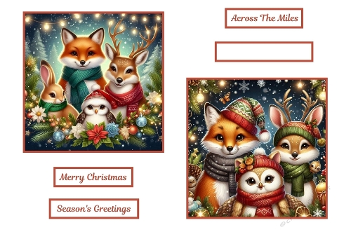 2 X 7 X 7 Christmas Woodland Animals Toppers.