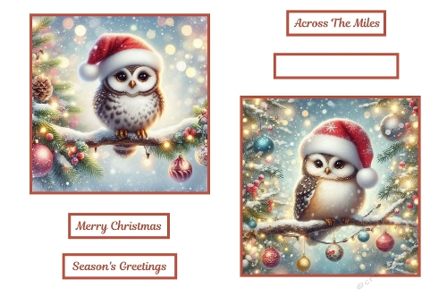 2 X 7 X 7 Christmas Owl Toppers.