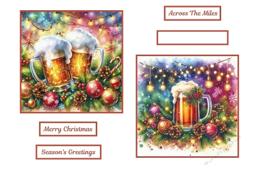 2 X 7 X 7 Christmas Beer Toppers.