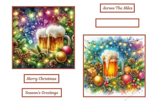 2 X 7 X 7 Christmas Beer Toppers.