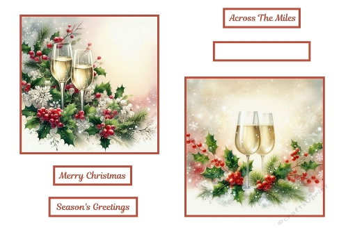 2 X 7 X 7 Christmas White Wine Toppers.