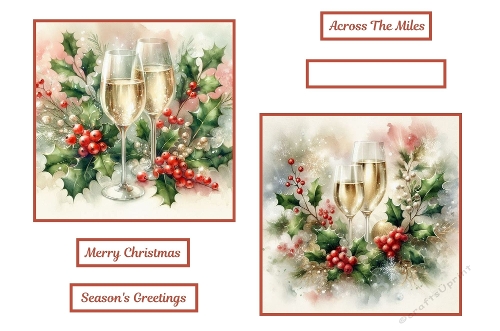 2 X 7 X 7 Christmas White Wine Toppers.