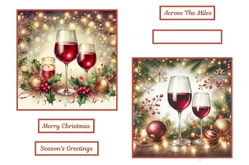 2 X 7 X 7 Christmas Red Wine Toppers.