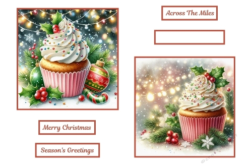 2 X 7 X 7 Christmas Cupcake Toppers.